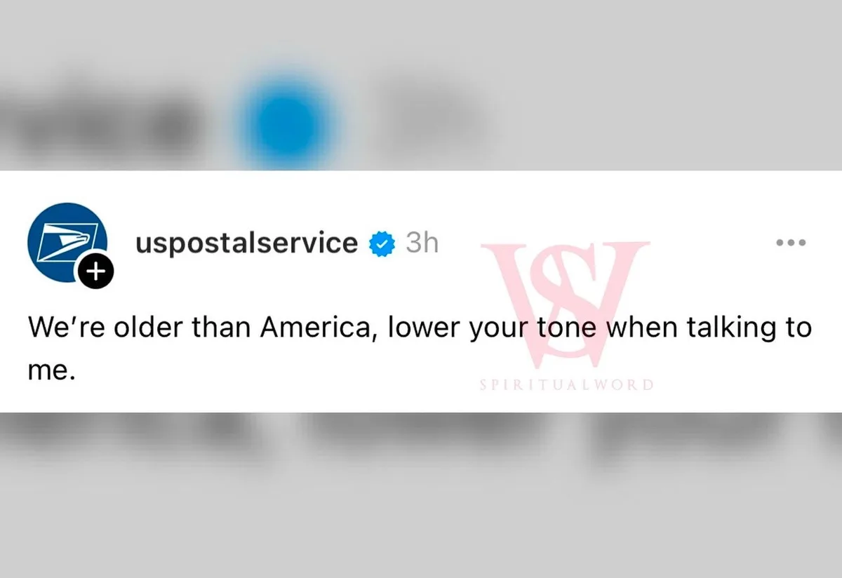 A screenshot of a social media post from the verified US Postal Service account, which reads 'We're older than America…