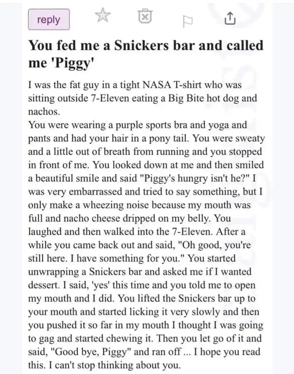 A screenshot of a text message or forum post styled like a personal confession, where the writer recounts being called…