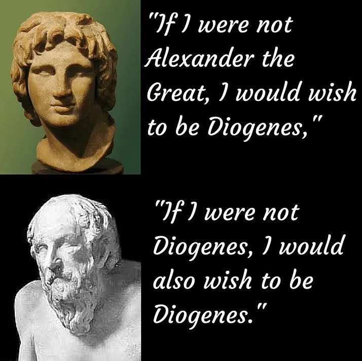 The image displays two classical marble busts: the top one is a youthful, curly-haired figure (Alexander the Great) with…