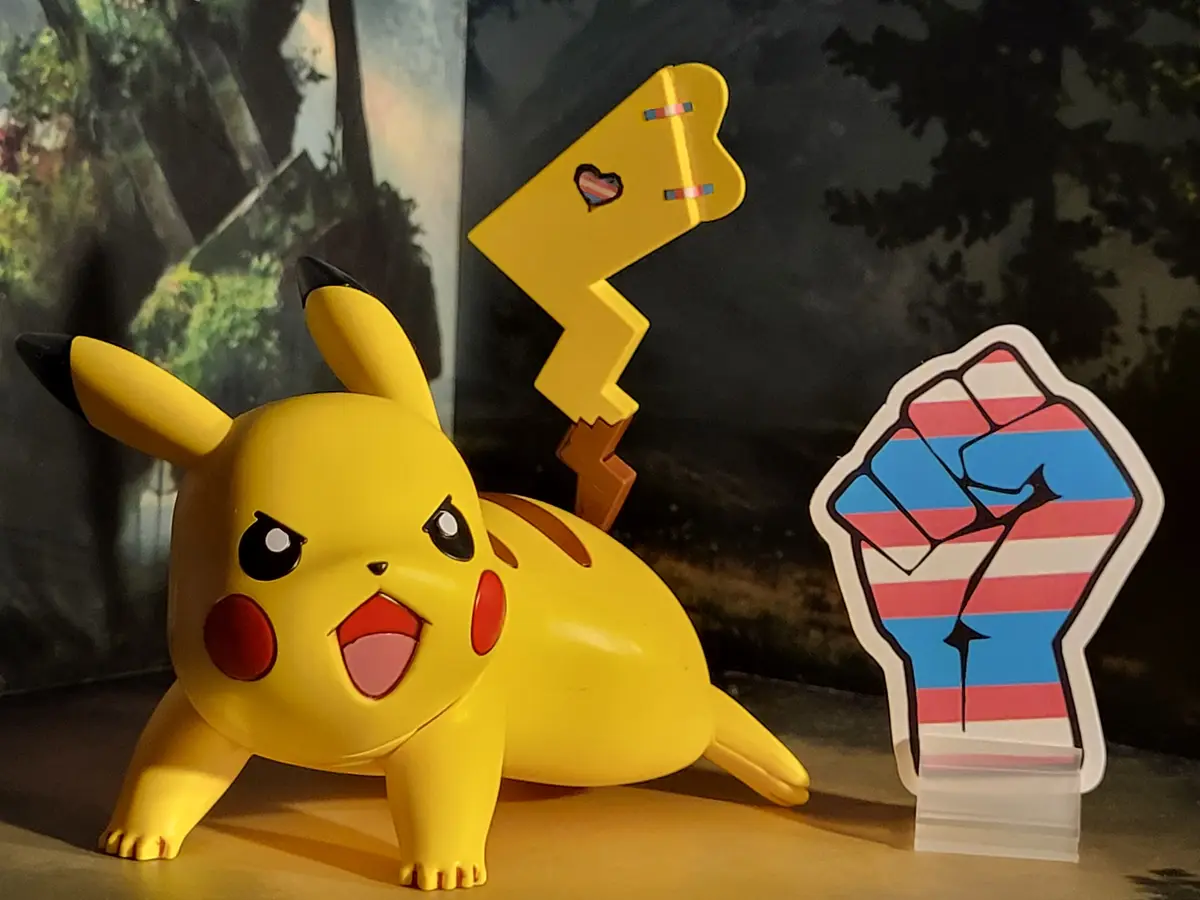 Pikachu proudly supports Trans rights with a custom twist!