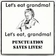 A black-and-white sketch of an elderly woman looking down at a plate, with text overlaid that contrasts two phrases: 'Let's…
