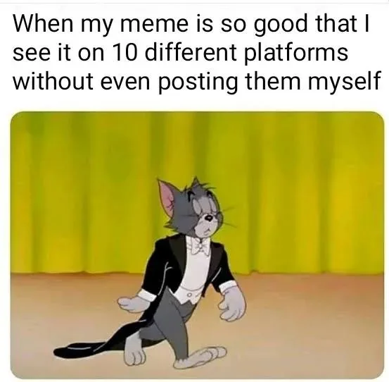 A cartoon cat, Tom from 'Tom and Jerry', dressed in a tuxedo, walks with a smug, self-satisfied expression against a yellow…