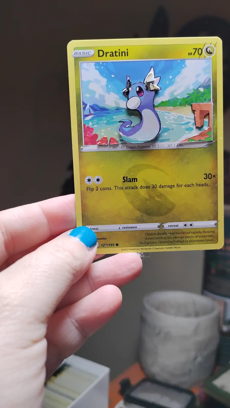Sneak Peek: My 3D Pokémon Card featuring Dratini