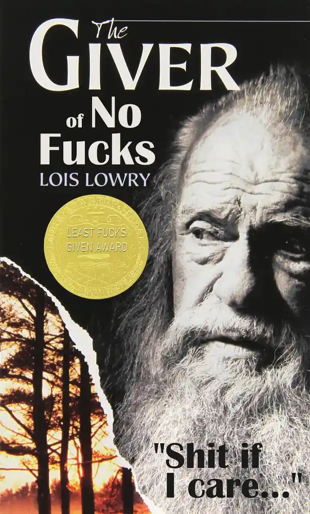 The image is a parody book cover featuring a black-and-white photo of an elderly man with a long beard, resembling the…