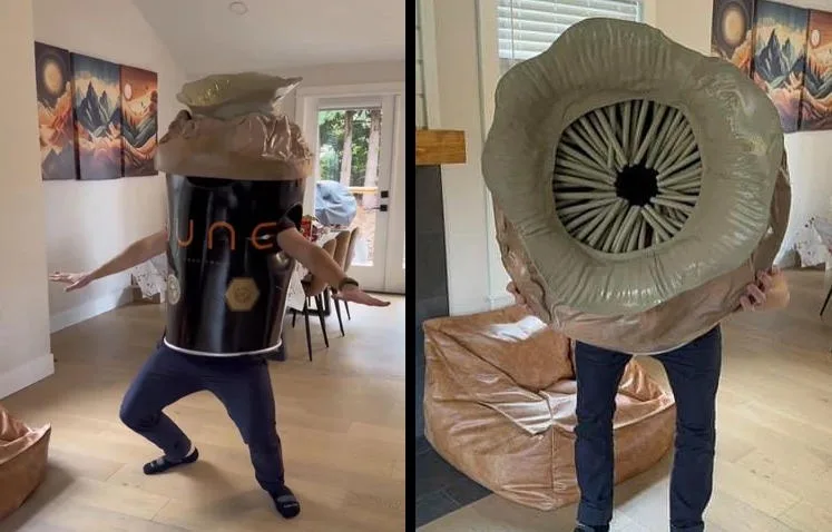 Creative Dune-Inspired Costumes Made from Popcorn Buckets