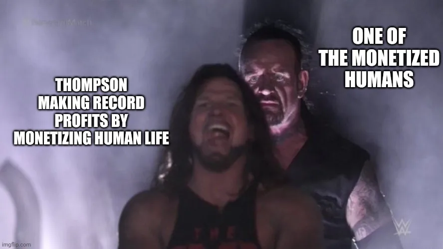 The image shows two WWE wrestlers, one in the foreground screaming with his mouth wide open, and another looming behind him…