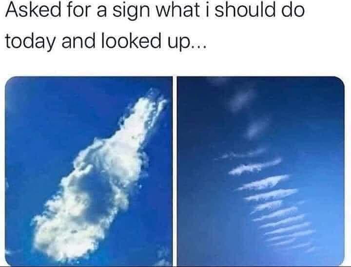 The image displays two side-by-side photos of clouds against a blue sky. The left photo shows a large, fluffy cloud shaped…