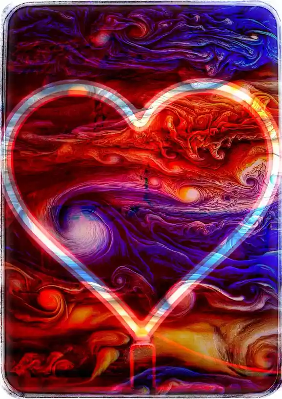 Check Out My Double Exposure Art: A Heart Over Jupiter