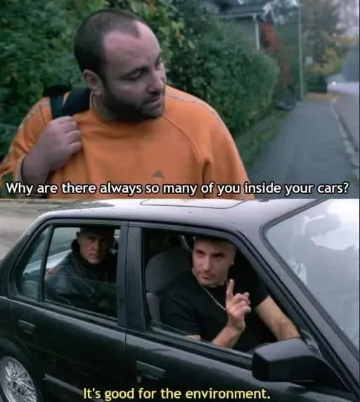 The image is a two-panel meme. The top panel shows a man in an orange shirt with a backpack looking confused. The bottom…
