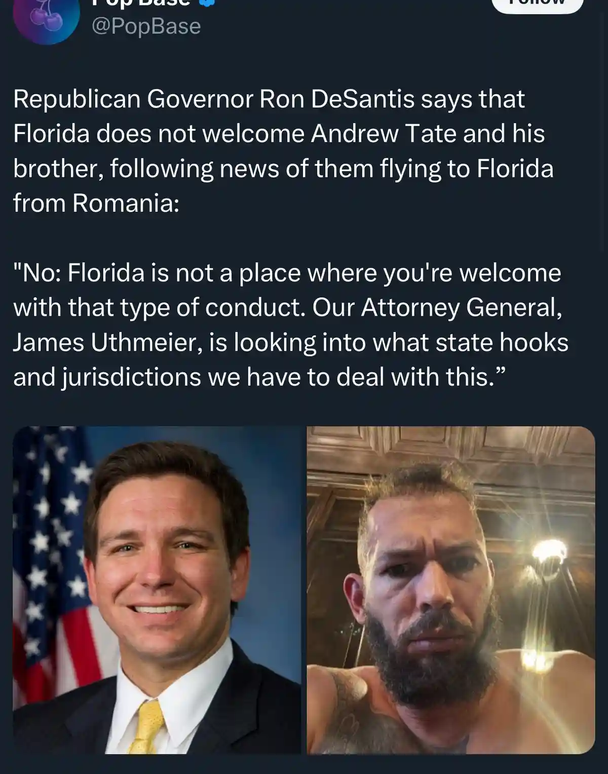 He just touched down in Miami... someone arrest him!