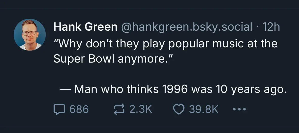 Halftime Nostalgia: Wasn't That a Decade Ago?