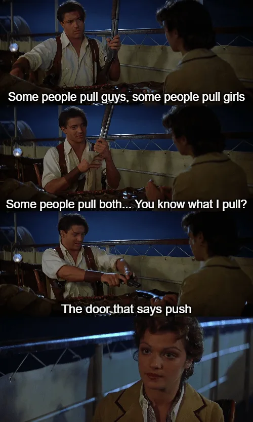 A four-panel meme from the 1950s film 'The Asphalt Jungle' featuring a man holding a gun and a woman looking at him. The…