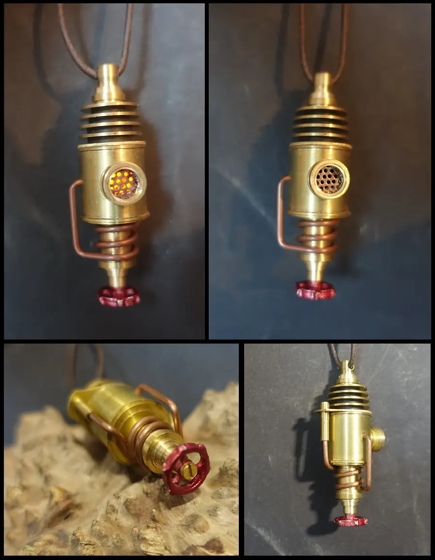 Illuminated Steampunk Reactor Pendant: A Unique Accessory