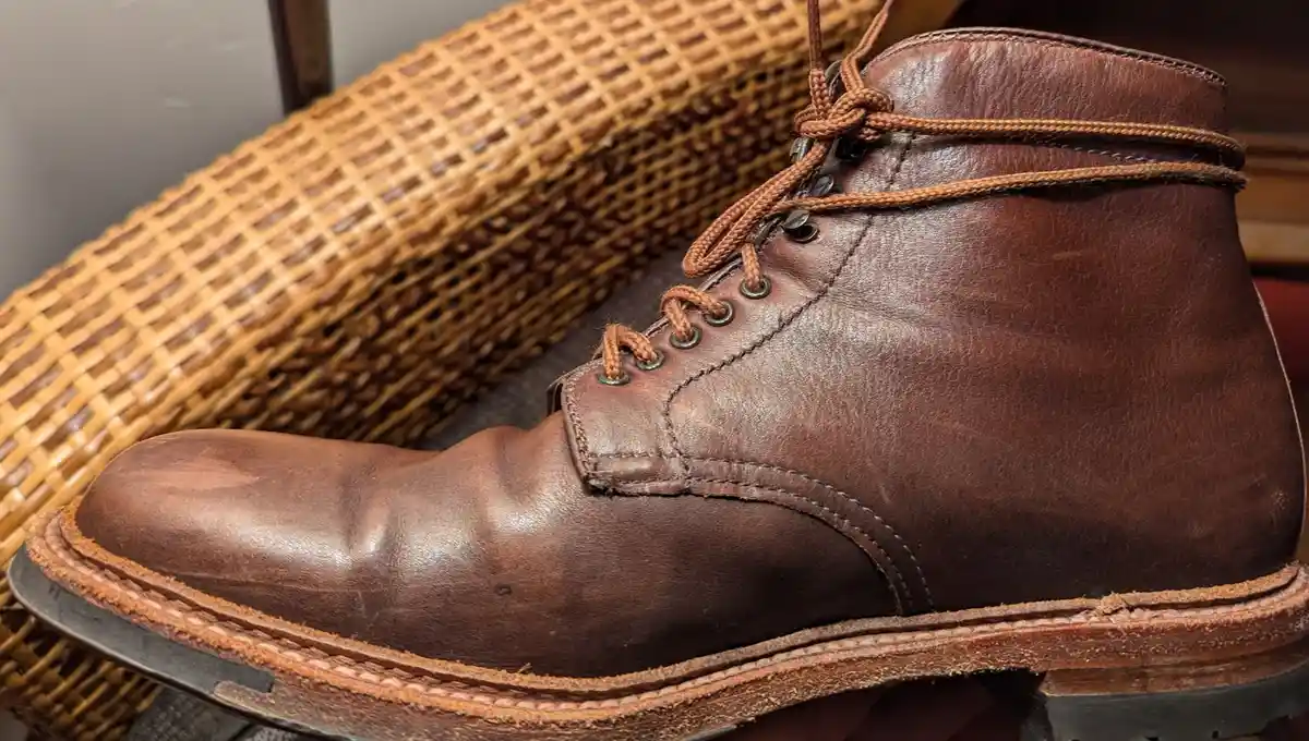 Alden 4512HC Plain Toe Boot in Rich Brown Rusticalf