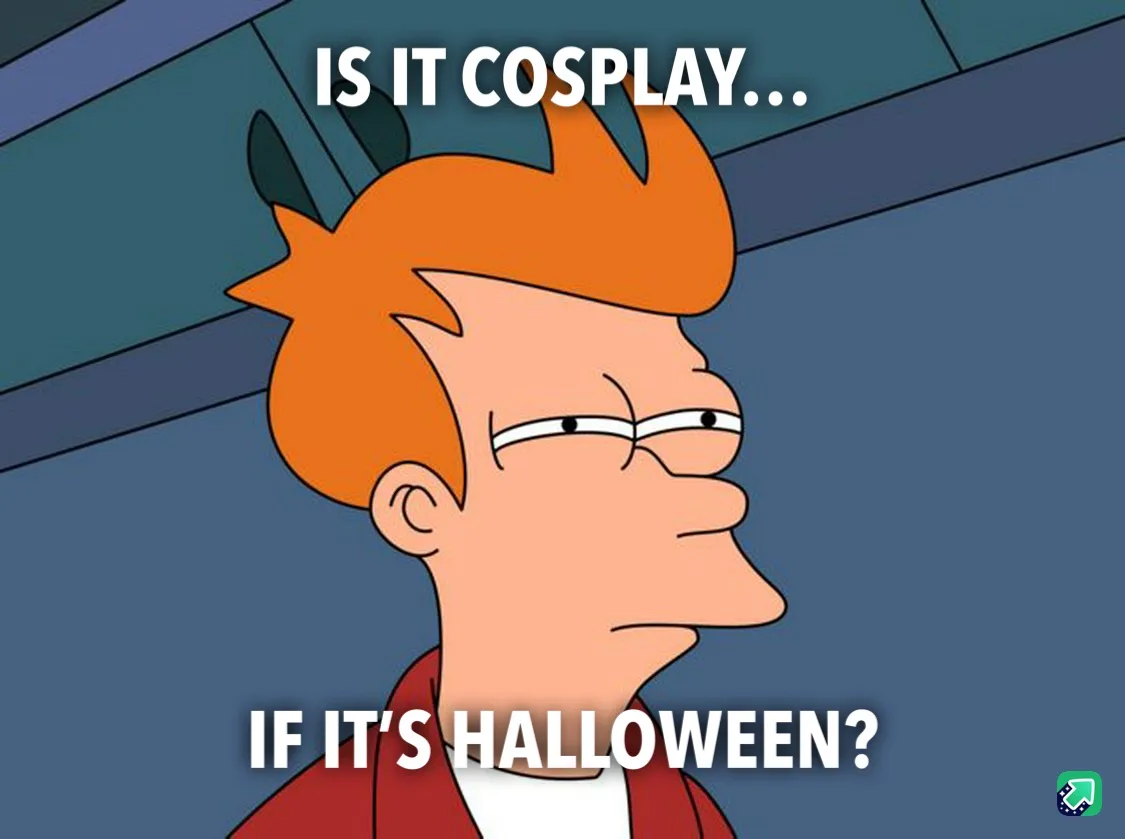 A close-up of the animated character Fry from Futurama, shown in profile with a skeptical, slightly confused expression. He…