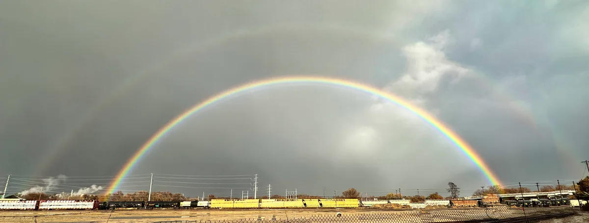 A Beautiful Rainbow Over the Rail Yard