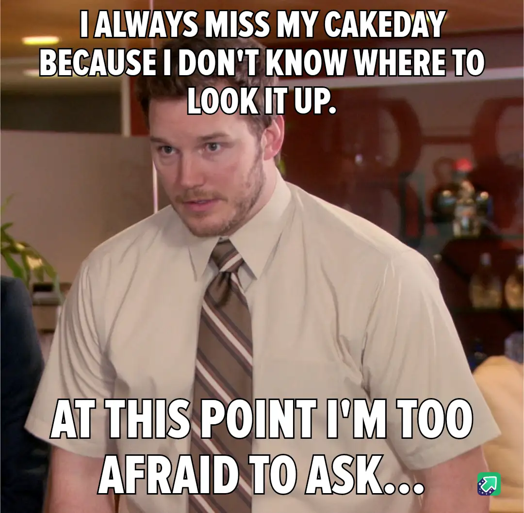 A man in a beige shirt and striped tie looks confused and slightly anxious, with white text overlaid in two sections. The…