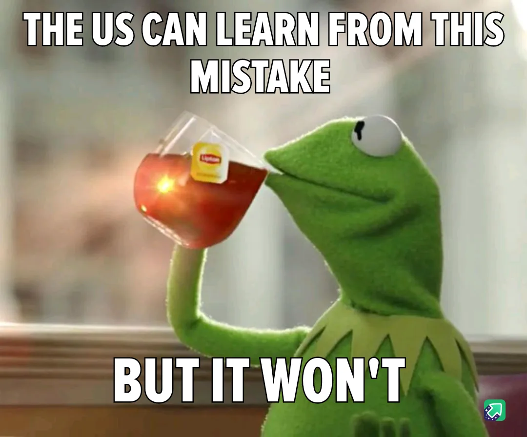 A green frog puppet, Kermit the Frog, is shown sipping tea from a glass with a Lipton tea bag visible. The image has bold…
