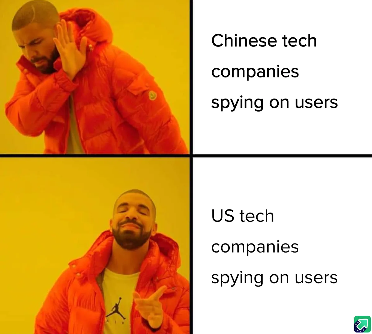 The image shows Drake in two contrasting poses: top panel, he covers his ears with a pained expression; bottom panel, he…