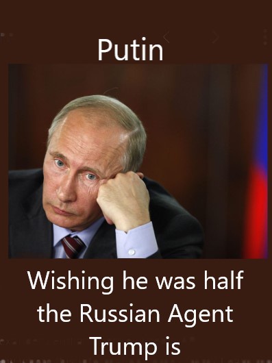 A photo of Vladimir Putin with his hand on his face, looking pensive, overlaid with the text 'Putin' at the top and 'Wishing…