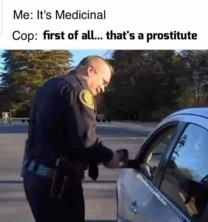 A police officer in uniform leans toward a car window, appearing to speak to a driver. The image has text overlaid at the…