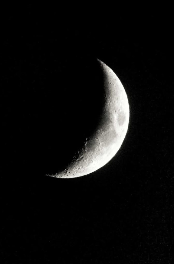 A Glimpse of the Enigmatic Crescent Moon