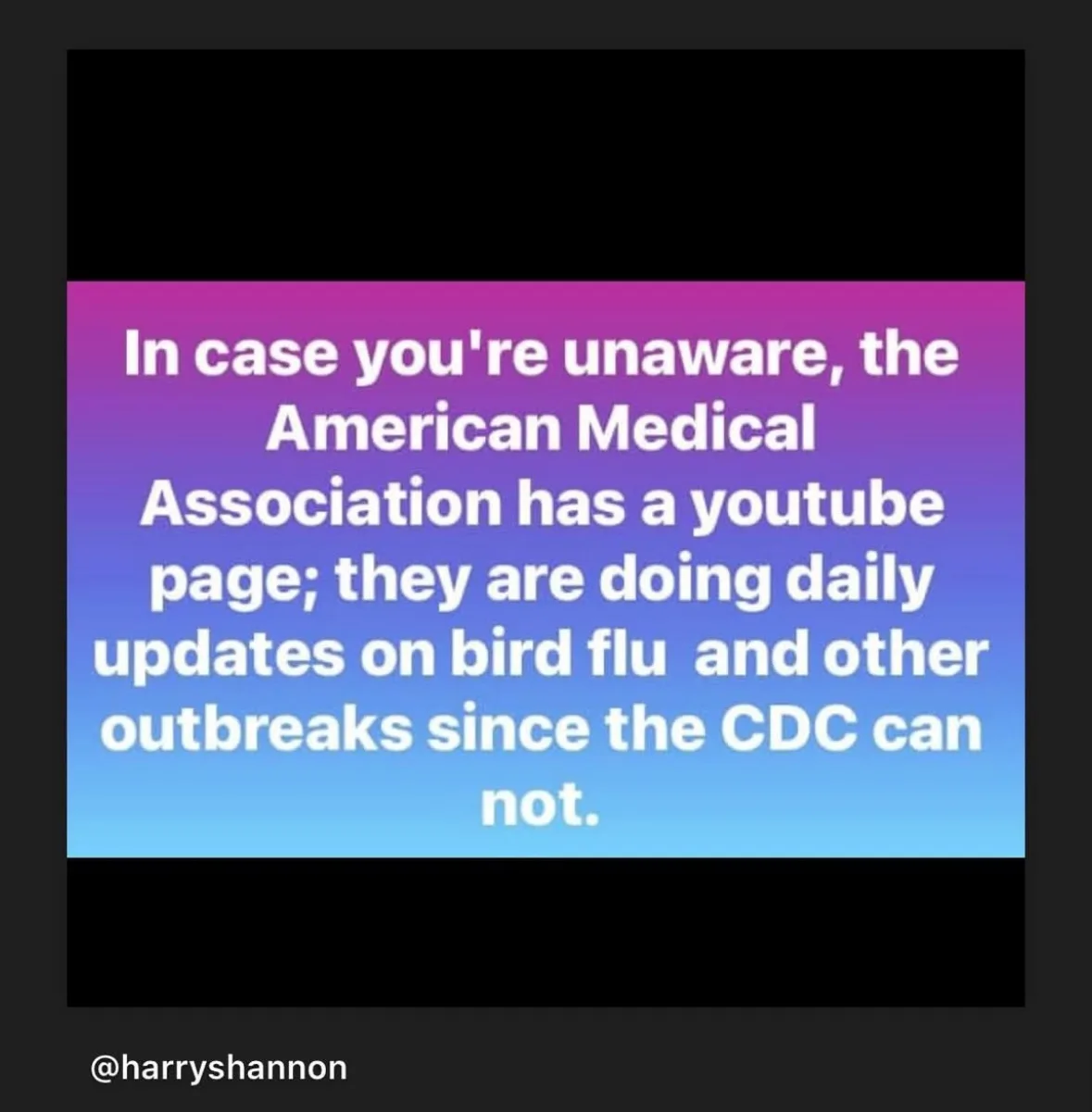 The image displays a purple-to-blue gradient background with white text stating that the American Medical Association has a…