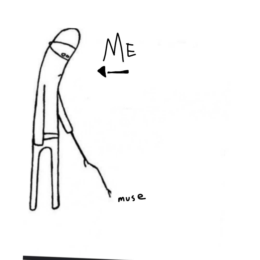 A simple black-and-white stick figure drawing shows a tall, thin person labeled 'ME' with an arrow pointing to them, while…