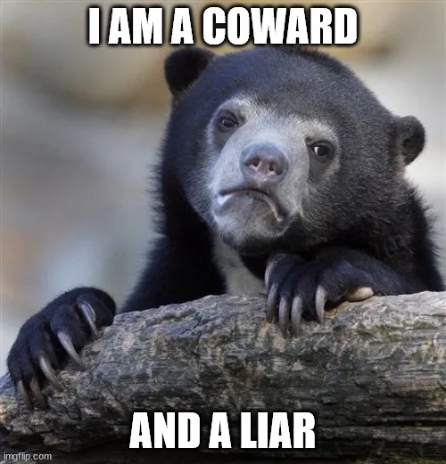 A close-up photo of a black bear with a sad, dejected expression, resting its head and paws on a log. White bold text…