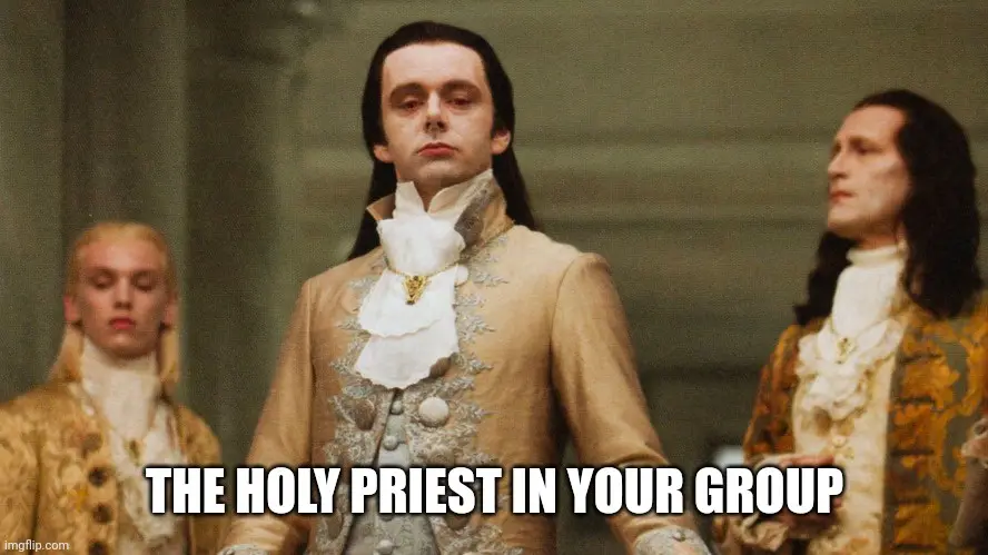 A still from a historical drama shows a man in ornate 18th-century attire with a stern, unimpressed expression, flanked by…