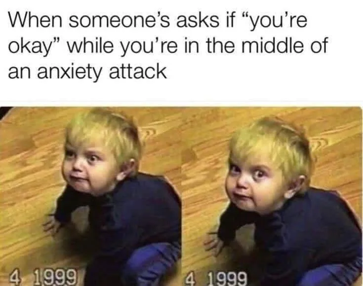 The image shows two side-by-side photos of a young blonde child crawling on a wooden floor, both displaying a wide-eyed…