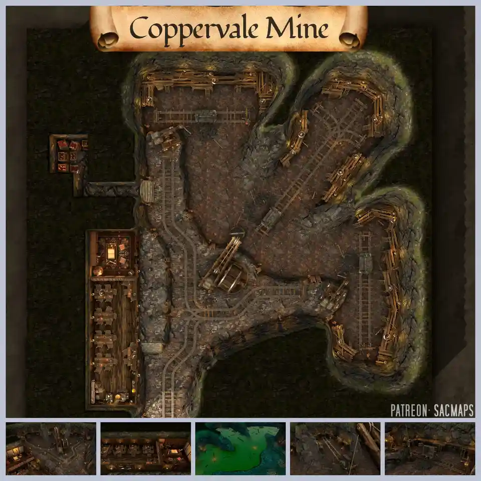 Coppervale Mine: Your Free DnD and TTRPG Map Resource