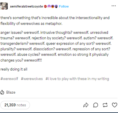 A screenshot of a social media post showing a text overlay listing various psychological, social, and identity-related…