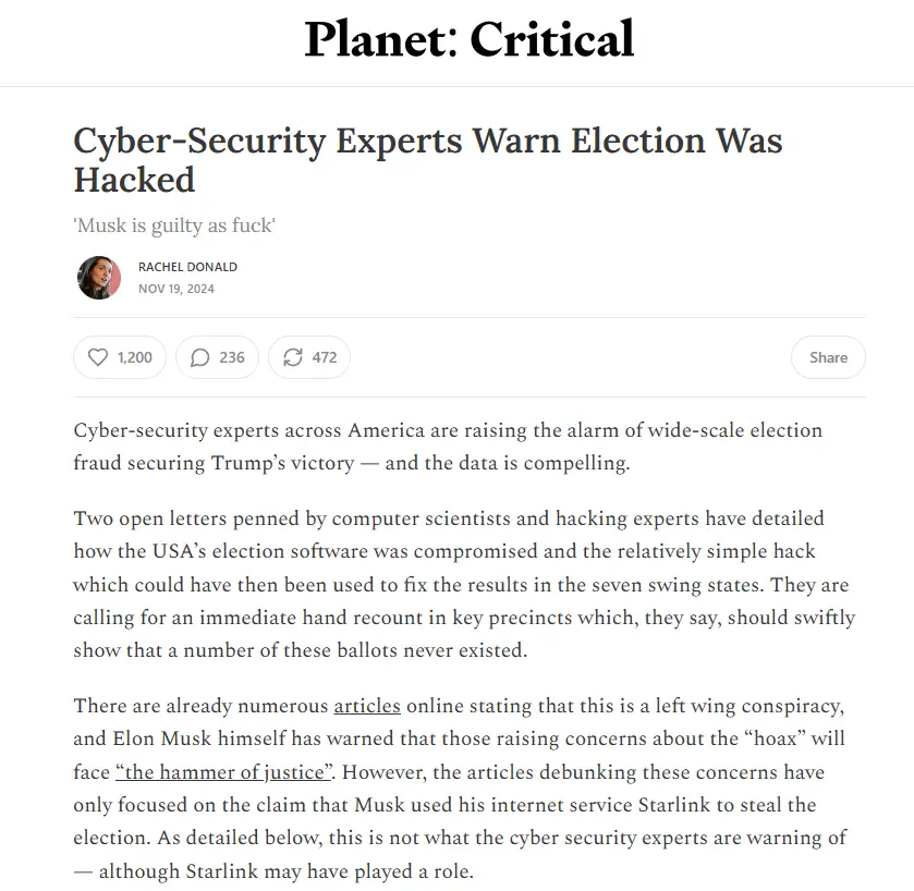 Was the election really hacked?