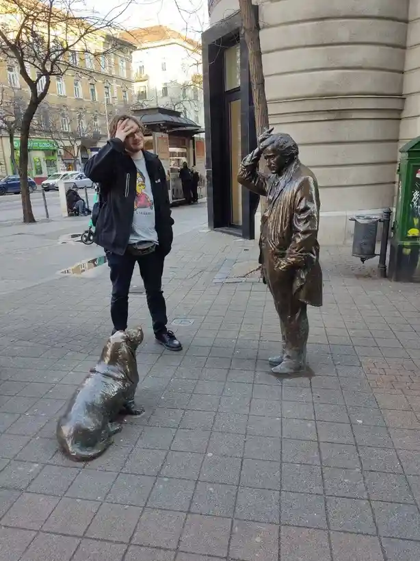 Columbo's Iconic Statue in Budapest