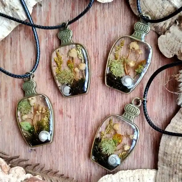 Unique Pendants Crafted from Real Mushrooms