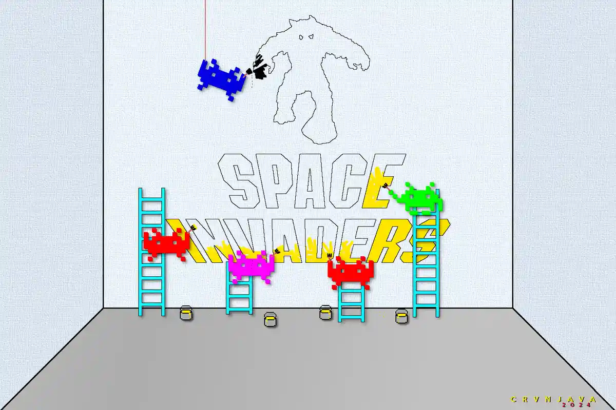 Space Invaders Showcase Their Logo in Style
