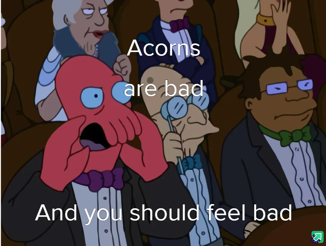 A red octopus character in a tuxedo with a shocked expression covers its mouth with its tentacles, while overlaid white text…