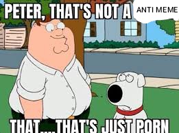 Peter Griffin from Family Guy stands outdoors with his dog Brian, looking confused. The overlaid text reads 'PETER, THAT'S…