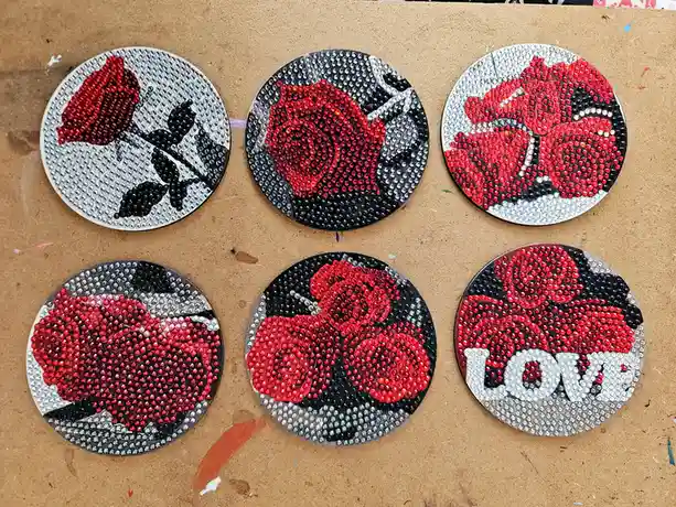 Roses as Coasters: A Beautiful Touch