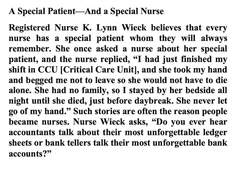 A Special Patient and Their Extraordinary Nurse