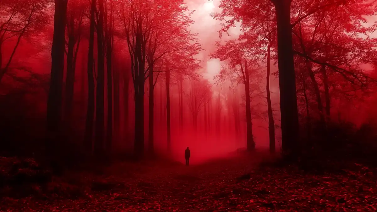 Mysterious Red Forest - Wallpaper Request