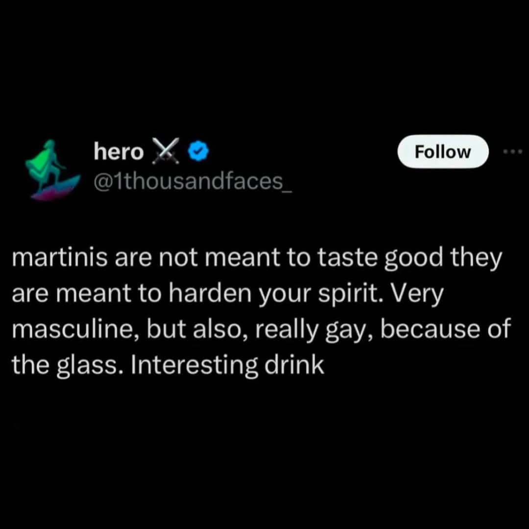 A screenshot of a tweet from the verified account @1thousandfaces_ with the handle 'hero' and a colorful avatar. The tweet…